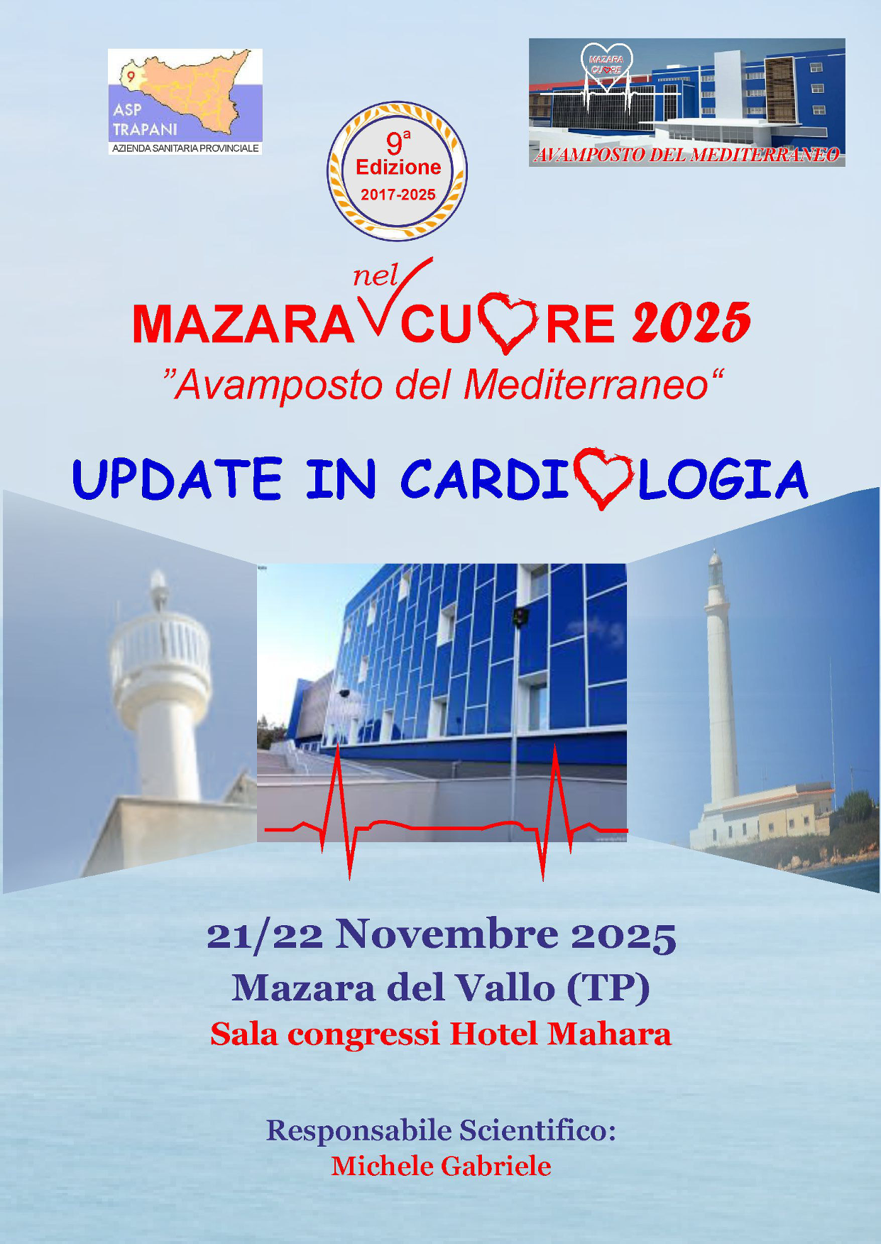 Mazara del Cuore 'Avamposto del Mediterraneo', venerdì 21 e sabato 22 novembre Update in Cardiologia